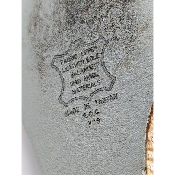 Vintage Apostrophe Wedges 7.5 Southwestern Embroidered Design Peep Toe Shoes Cut - Picture 8 of 9